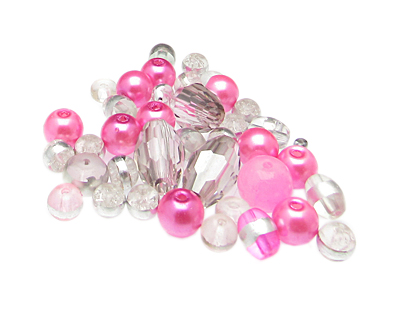 (image for) Approx. 1oz. Pink Lady Designer Glass Bead Mix - Click Image to Close