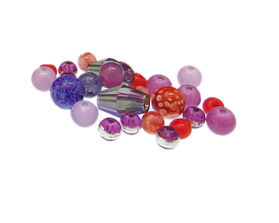 (image for) Approx. 1oz. Purple Burst Designer Glass Bead Mix - Click Image to Close