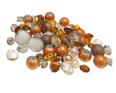 (image for) Approx. 1oz. Bronze Baby Designer Glass Bead Mix - Click Image to Close