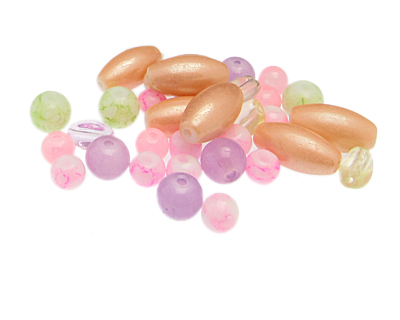 (image for) Approx. 1oz. Pastel Designer Glass Bead Mix - Click Image to Close