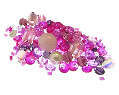 (image for) Approx. 1oz. Perfect Pink Designer Glass Bead Mix