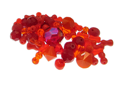 (image for) Approx. 1oz. Red Wine Designer Glass Bead Mix