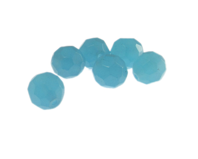 12mm Pale Turquoise Semi-Opaque Faceted Bead, 6 beads 12mm Pale Turquoise Semi-Opaque Faceted Bead, 6 beads