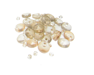 (image for) Approx. 1oz. x 8x4mm Champagne side-drill Disc Glass Bead - Click Image to Close