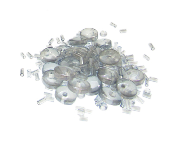 (image for) Approx. 1oz. x 8x4mm Silver side-drill Disc Glass Bead - Click Image to Close