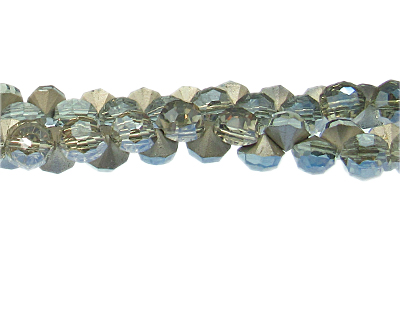 (image for) 8mm Silver Half-Bicone Faceted Glass Bead, 20" string - Click Image to Close