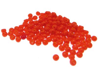 (image for) Approx. 1oz. x 4mm Orange Glass Bead - Click Image to Close