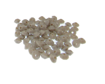 (image for) Approx. 1oz. x 6mm Silver Opaque Bicone Glass Bead - Click Image to Close