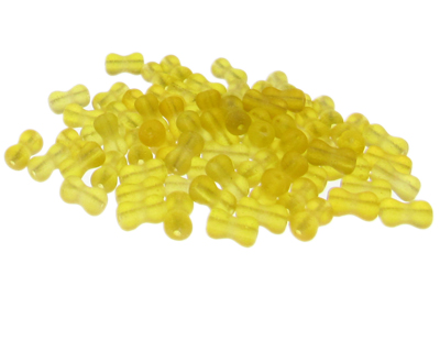 (image for) Approx. 1oz. x 8x6mm Yellow Peanut Glass Bead - Click Image to Close