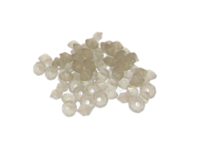 (image for) Approx. 1oz. x 6mm Silver Semi-Opaque Bicone Glass Bead - Click Image to Close