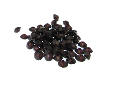 (image for) Approx. 1oz. x 6mm Plum Faceted Bicone Glass Bead - Click Image to Close