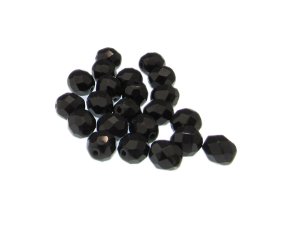 (image for) Approx. 1oz. x 8mm Black Faceted Glass Bead - Click Image to Close