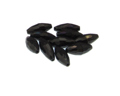 (image for) 14 x 10mm Black Faceted Glass Bicone Bead, 8 beads