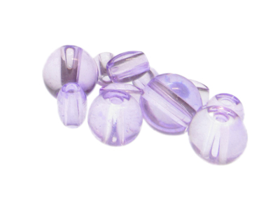 (image for) Approx. 1oz. x 10-12mm Lilac Glass Bead Mix, large hole - Click Image to Close