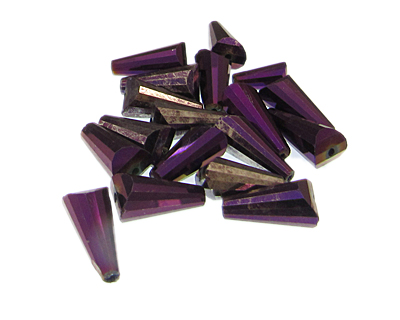 (image for) Approx. 1oz. x 16x8mm Purple Electroplated Glass Bead. Faded, No Returns! - Click Image to Close