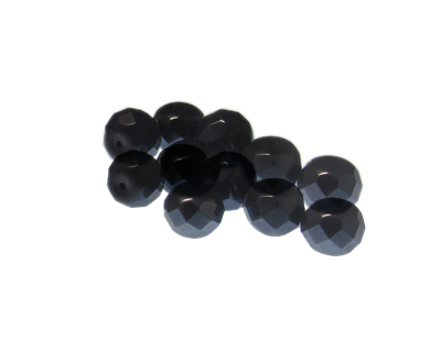 (image for) Approx. 1oz. x 10mm Black Faceted Glass Bead - Click Image to Close