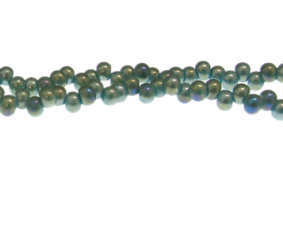 (image for) 8 x 6mm Aqua Luster Drop Glass Bead, 20" string - Click Image to Close