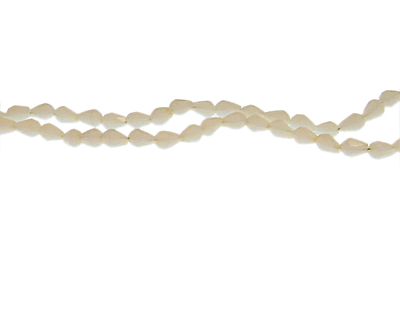 (image for) 6 x 4mm White Faceted Drop Glass Bead, 20" string - Click Image to Close