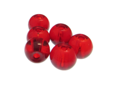 (image for) 16mm Red Glass Bead, 6 beads, large hole - Click Image to Close