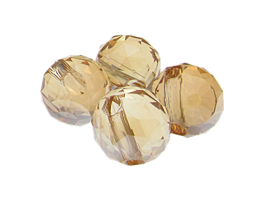 (image for) 18mm Apricot Faceted side-drill Glass Bead, 4 beads, large hole - Click Image to Close