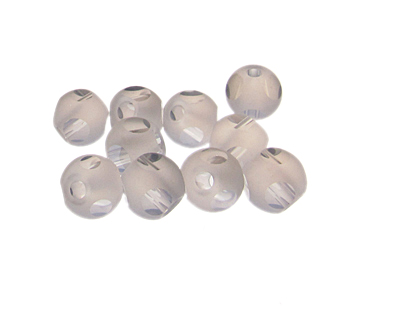 (image for) 10mm Light Silver Dot Frosted Glass Bead, 10 beads - Click Image to Close