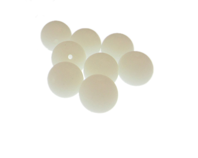 (image for) 14mm Milky White Matte Glass Bead, 8 beads - Click Image to Close