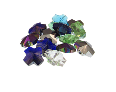 (image for) Approx. 1oz. x 14mm Random Faceted Electroplated/Plain Glass Bead - Click Image to Close