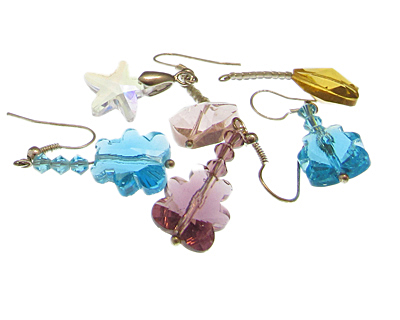 (image for) 14mm Random Faceted Glass Charm on a headpin, 6 charms - Click Image to Close