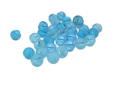 (image for) Approx. 1oz. x 6mm Turquoise Dot Frosted Glass Bead - Click Image to Close