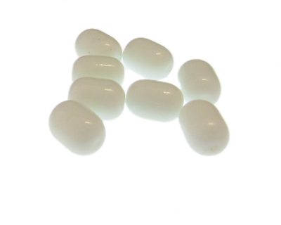 (image for) 14 x 12mm White Barrel Glass Bead, 8 beads - Click Image to Close