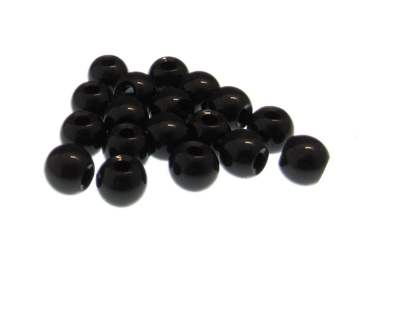 (image for) Approx. 1oz. x 8mm Black Glass Bead, large hole - Click Image to Close