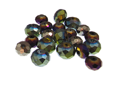 (image for) Approx. 1oz. x 8-12mm Electroplated Faceted Rondelle Glass Bead Mix - Click Image to Close