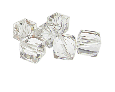 (image for) 18mm Crystal Faceted Cube Glass Bead, 6 beads, corner-drill - Click Image to Close