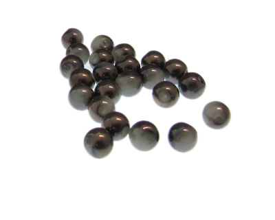 (image for) Approx. 1oz. x 6mm Silver/Charcoal Glass Bead - Click Image to Close