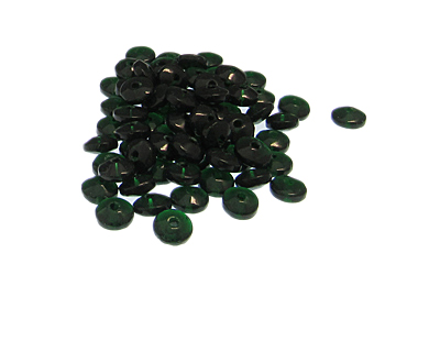 (image for) Approx. 1oz. x 6x4mm Forest Green Disc Glass Bead - Click Image to Close