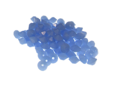 (image for) Approx. 1oz. x 6x4mm Sky Blue Semi-Opaque Bicone Glass Bead - Click Image to Close