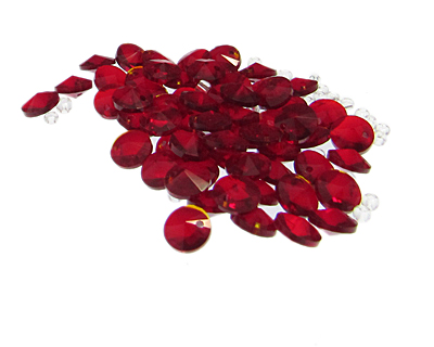 (image for) Approx. 1oz. x 6x4mm Red Disc Glass Bead, side-drill - Click Image to Close