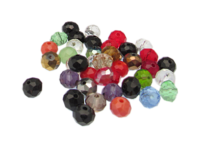 (image for) Approx. 1oz. x 8mm Color Faceted Glass Bead Mix - Click Image to Close