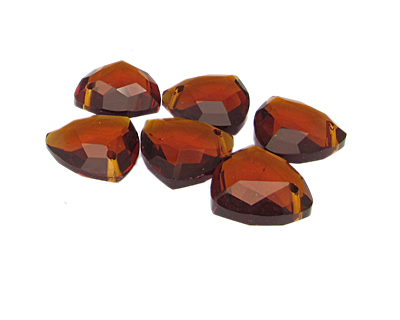 (image for) 18mm Golden Brown Diamond Faceted Glass Bead, 6 beads - Click Image to Close