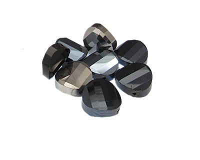 (image for) 14mm Silver/Gunmetal Faceted Pillow Glass Bead, 8 beads - Click Image to Close