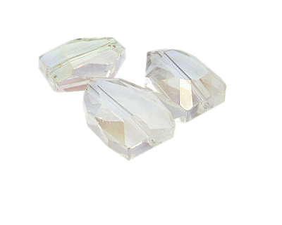 (image for) 26 x 20mm Crystal Luster Faceted Polygon Glass Bead, 3 beads - Click Image to Close