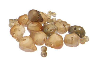 (image for) Approx. 1oz. x 14x10mm Peach Skull Glass Bead - Click Image to Close