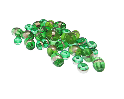 (image for) Approx. 1oz. x 6-8mm Greens w/ Line Glass Bead Mix - Click Image to Close