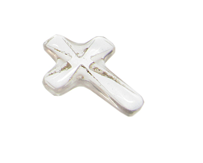 (image for) 36 x 28mm Crystal Vintage Glass Cross, no hole - Click Image to Close