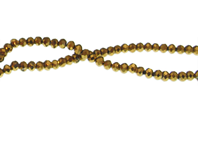 (image for) 4mm Antique Gold Electroplated Glass Bead, 16" string - Click Image to Close