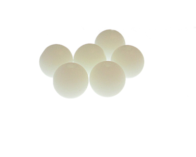 (image for) 14mm Milky White Glass Bead, 5 beads