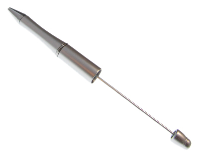 (image for) Silver Beadable Pen, for beads with 2mm hole