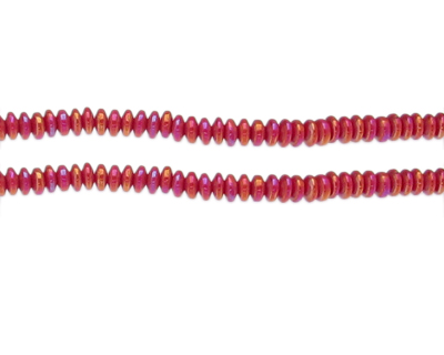(image for) 6 x 4mm Red Luster Glass Disc Bead, 7" string
