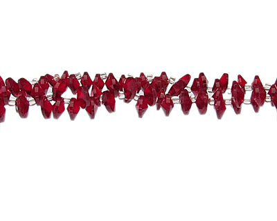 (image for) 8 x 4mm Red Side-drill Glass Disc Bead, 24" string