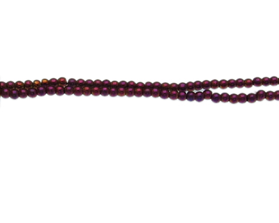(image for) 4mm Purple Electroplated Glass Bead, 10" string